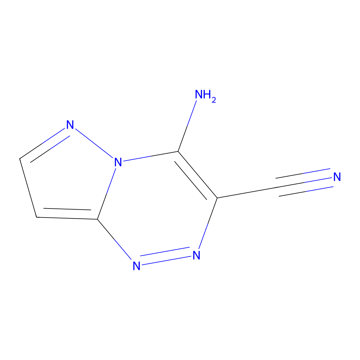4-Aminopyrazolo[5,1-c][1,2,4]triazine-3-carbonitrile molecular structure, CAS 58390-42-4