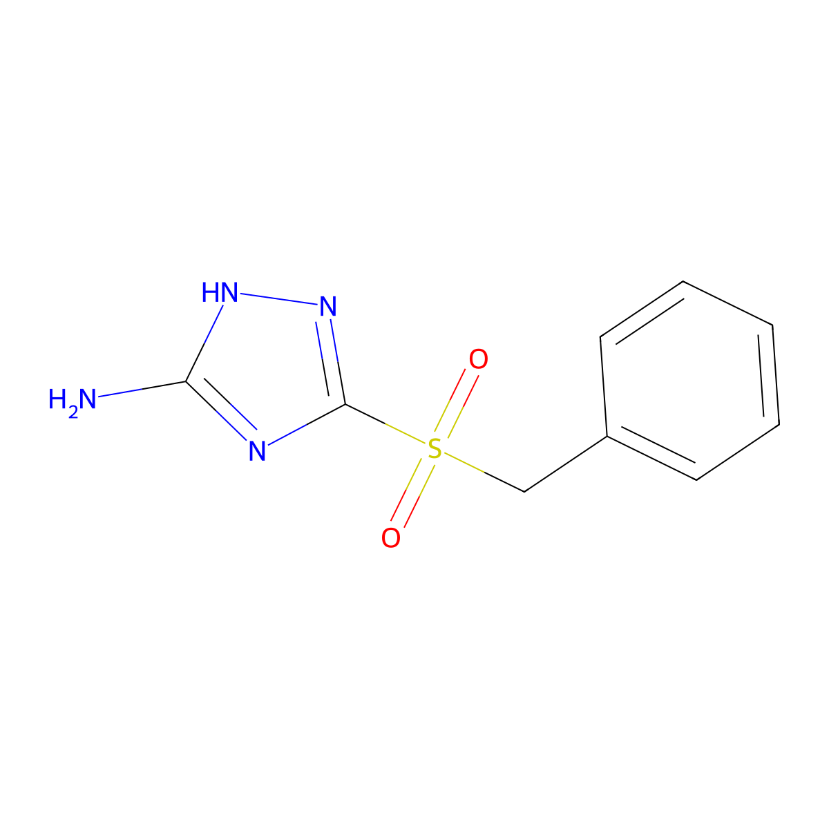3-(benzylsulfonyl)-1H-1,2,4-triazol-5-amine molecular structure, CAS 58390-58-2