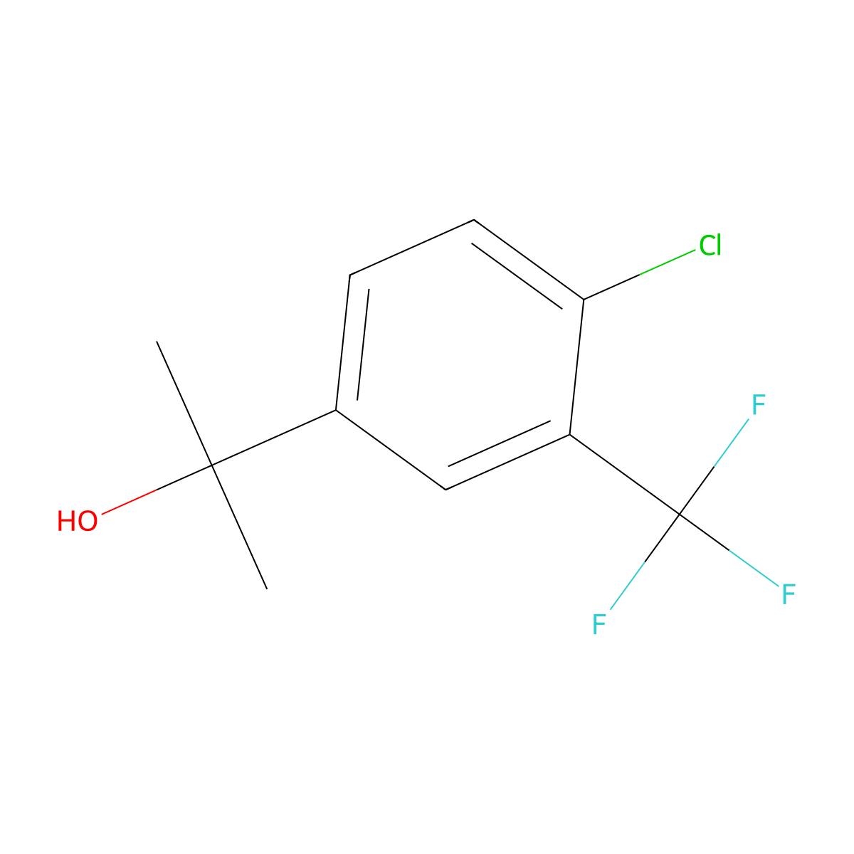 2-[4-Chloro-3-(trifluoromethyl)phenyl]propan-2-ol molecular structure, CAS 584-25-8