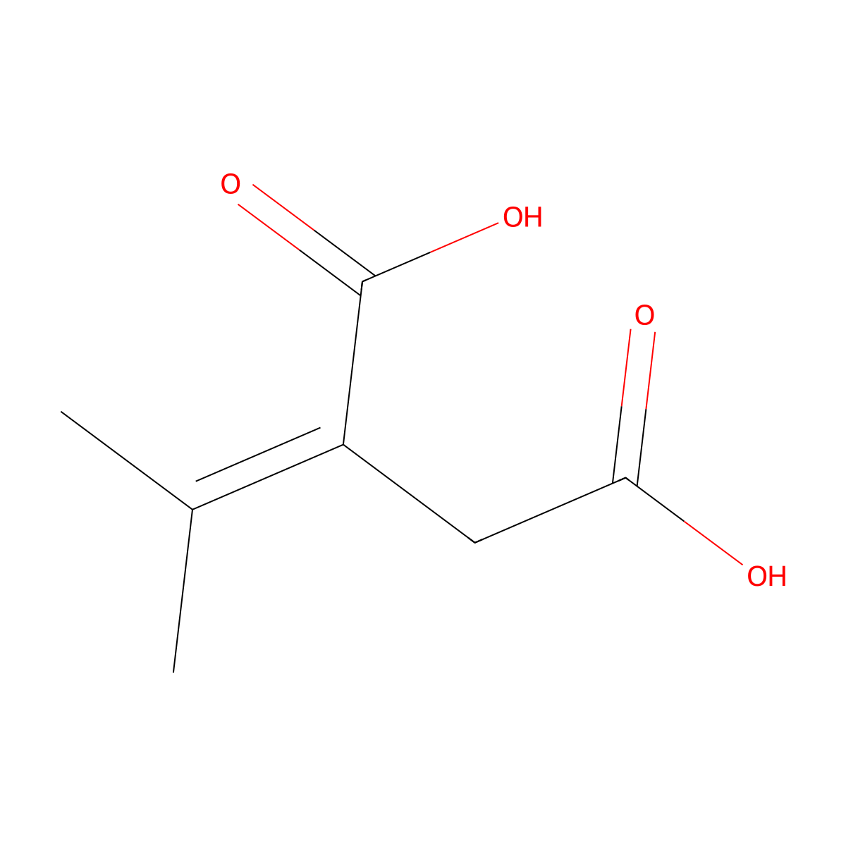 Isopropylidene-succinic acid molecular structure, CAS 584-27-0