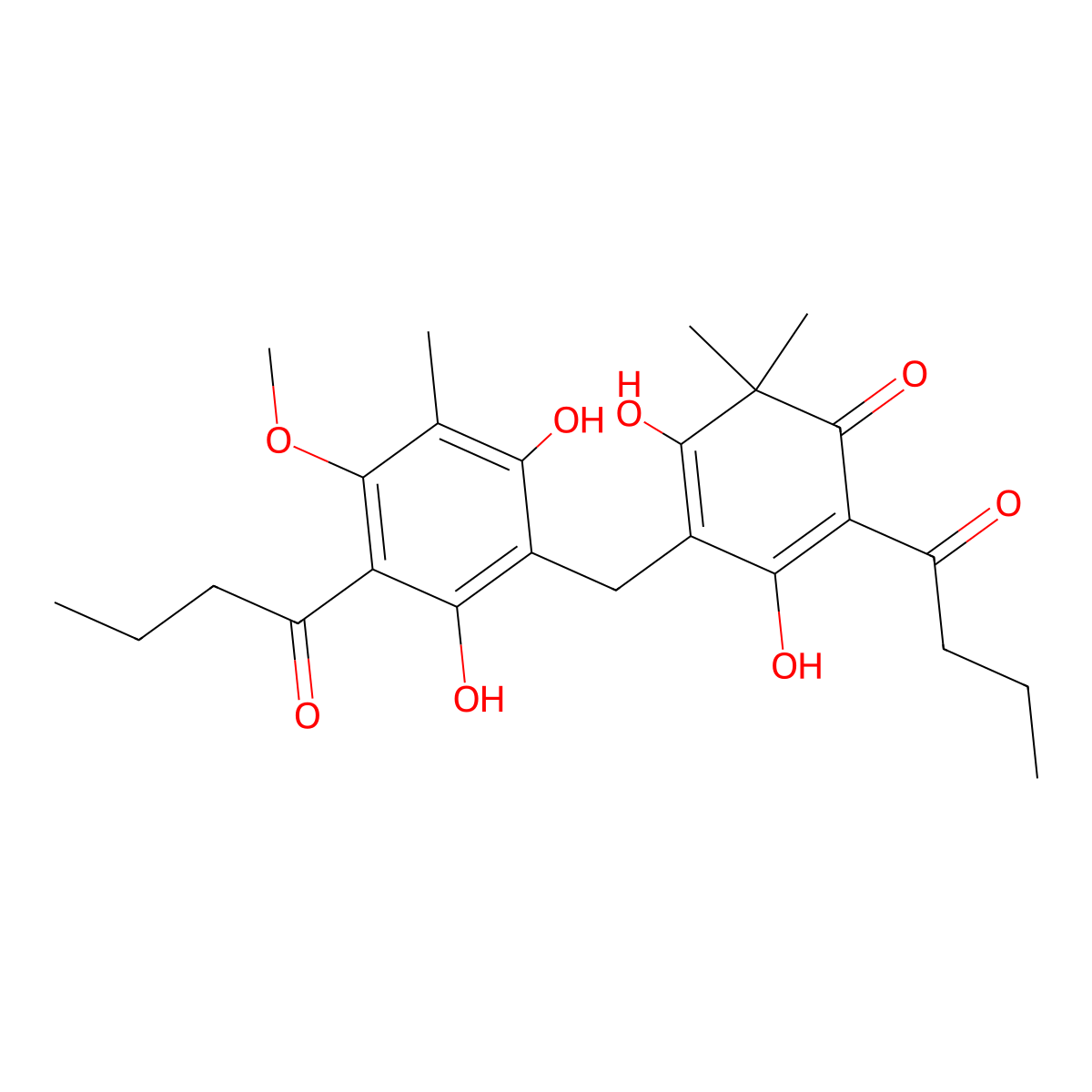 Aspidin molecular structure, CAS 584-28-1