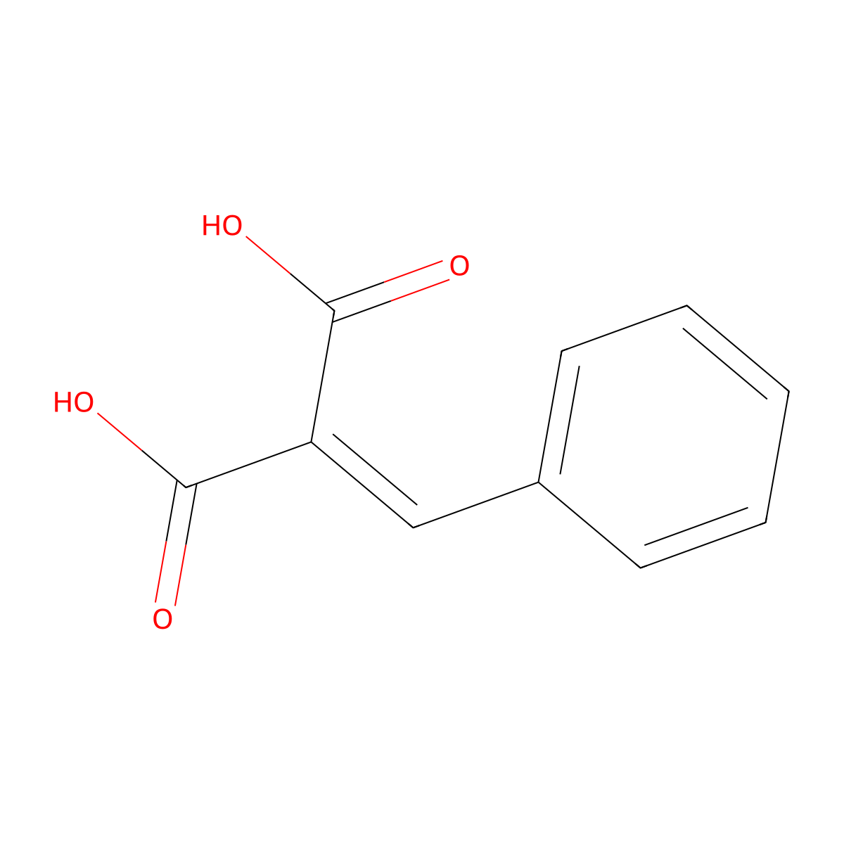 Benzalmalonic acid molecular structure, CAS 584-45-2