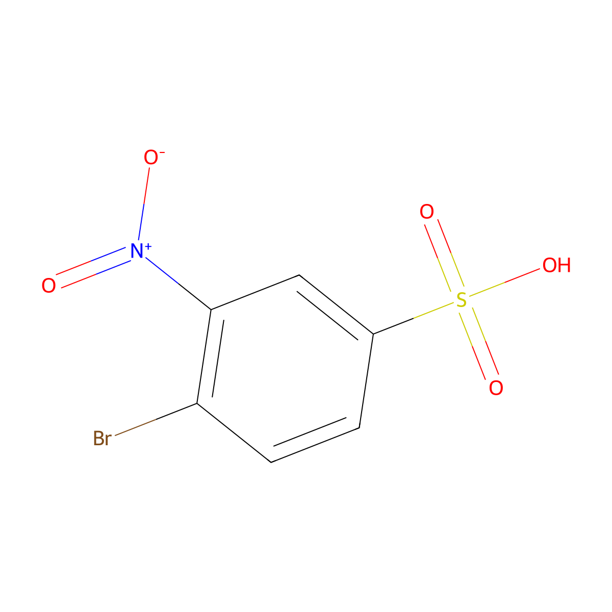 4-Bromo-3-nitrobenzenesulfonic acid molecular structure, CAS 584-49-6