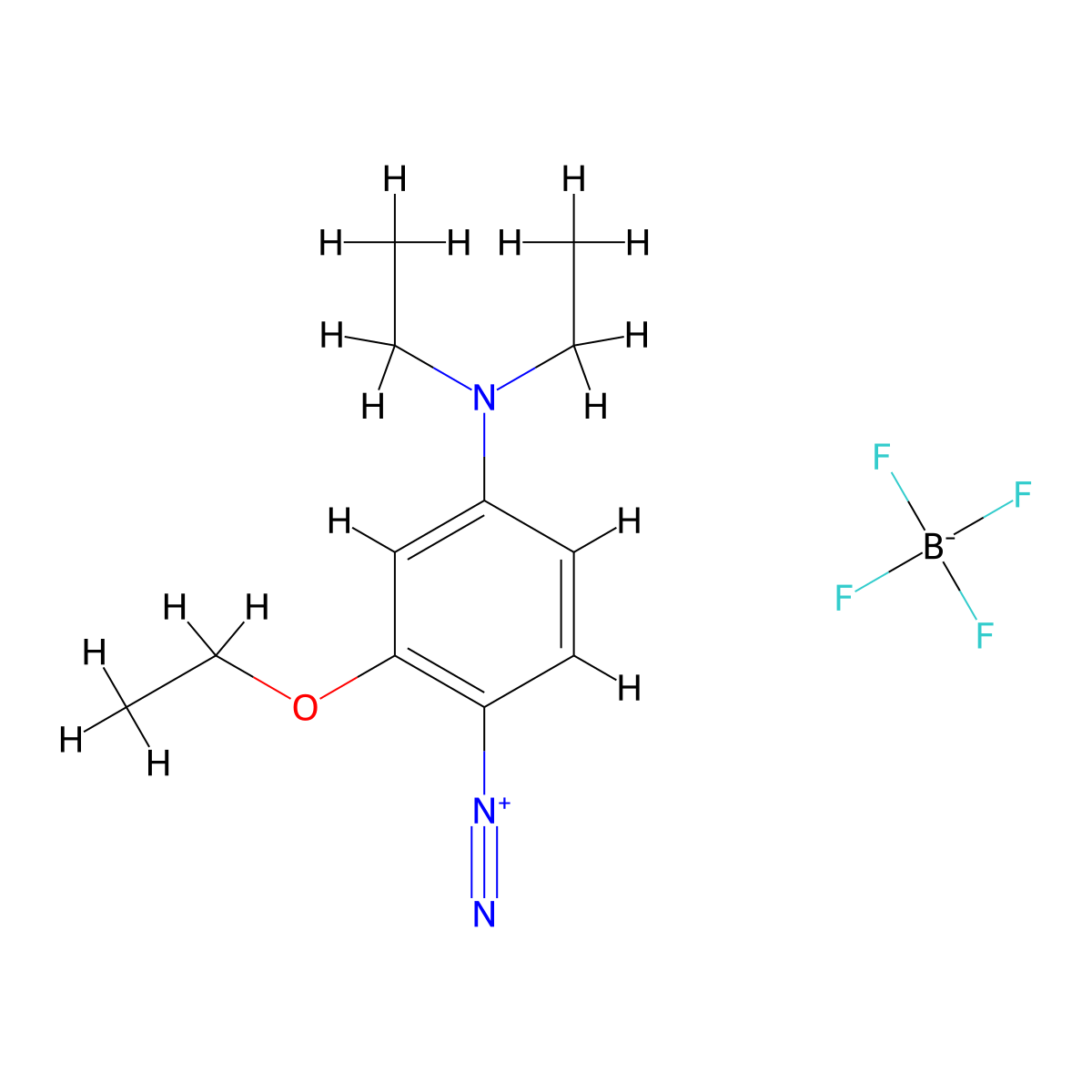 Benzenediazonium, 4-(diethylamino)-2-ethoxy-, tetrafluoroborate(1-) (1:1) molecular structure, CAS 584-59-8