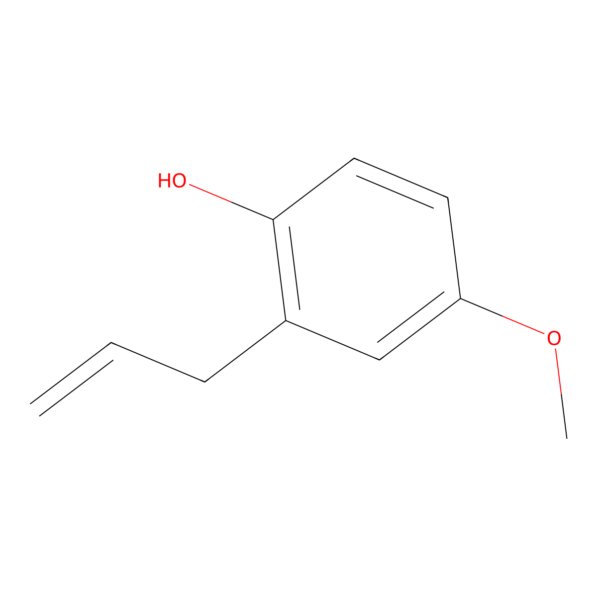 2-Allyl-4-methoxyphenol molecular structure, CAS 584-82-7