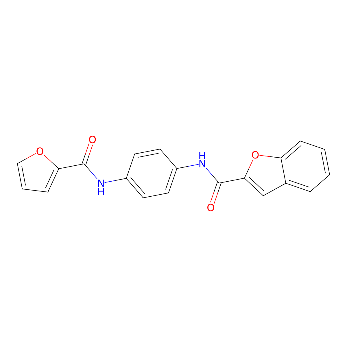 N-{4-[(Furan-2-carbonyl)amino]phenyl}-1-benzofuran-2-carboxamide molecular structure, CAS 5840-02-8