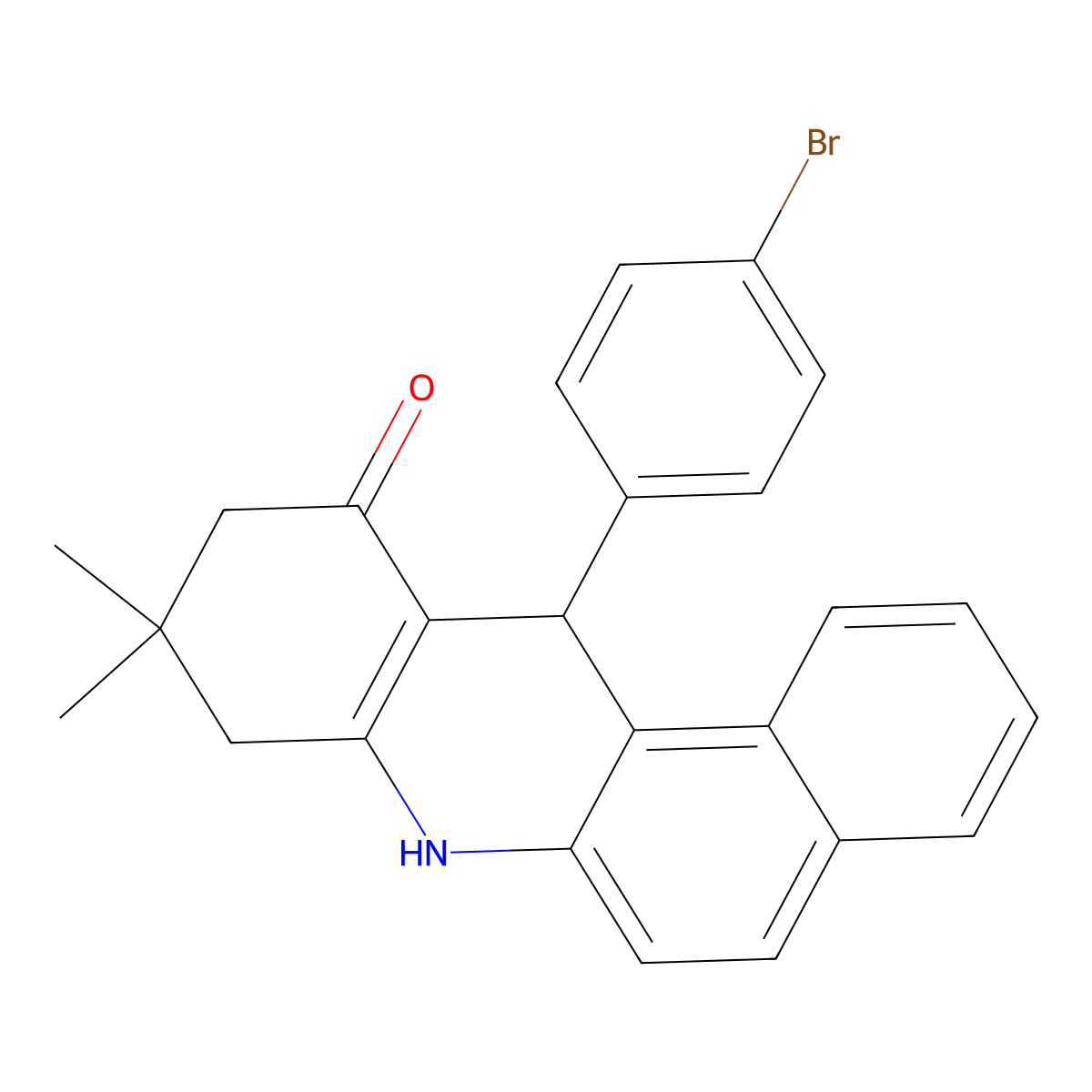 12-(4-bromophenyl)-9,9-dimethyl-8,9,10,12-tetrahydrobenzo[a]acridin-11(7H)-one molecular structure, CAS 5840-20-0
