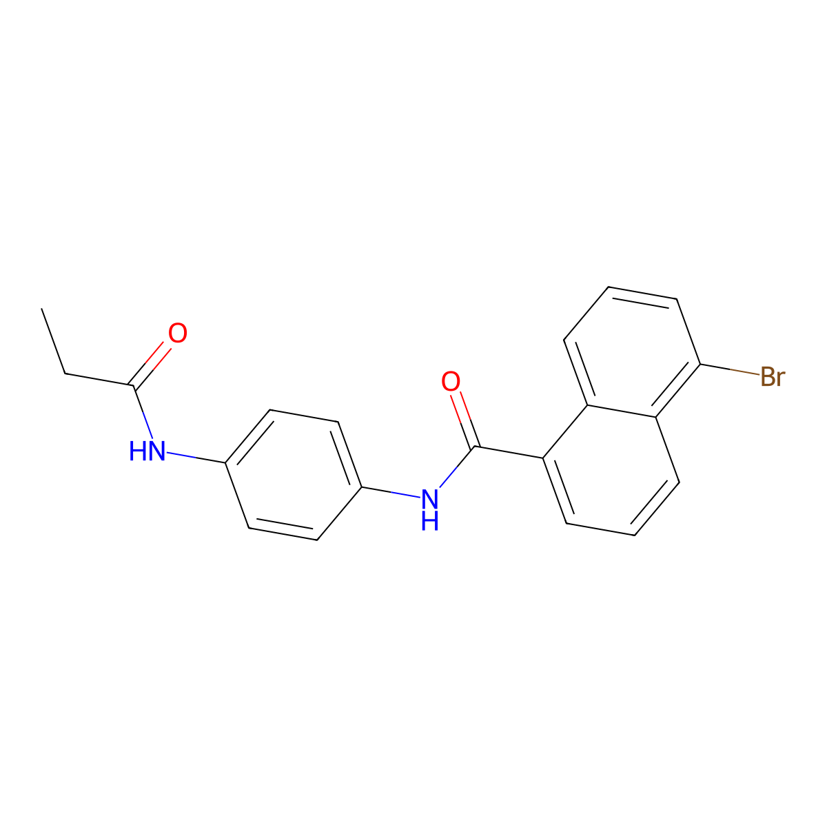 5-bromo-N-[4-(propanoylamino)phenyl]naphthalene-1-carboxamide molecular structure, CAS 5840-31-3
