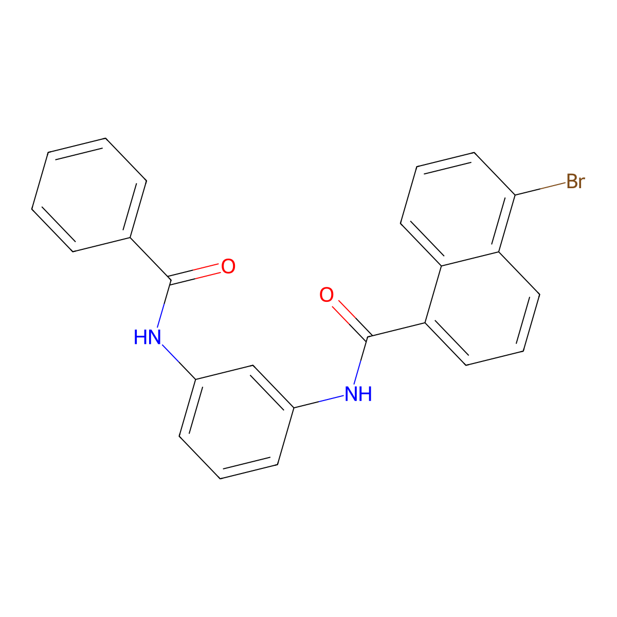 N-(3-benzamidophenyl)-5-bromo-naphthalene-1-carboxamide molecular structure, CAS 5840-78-8