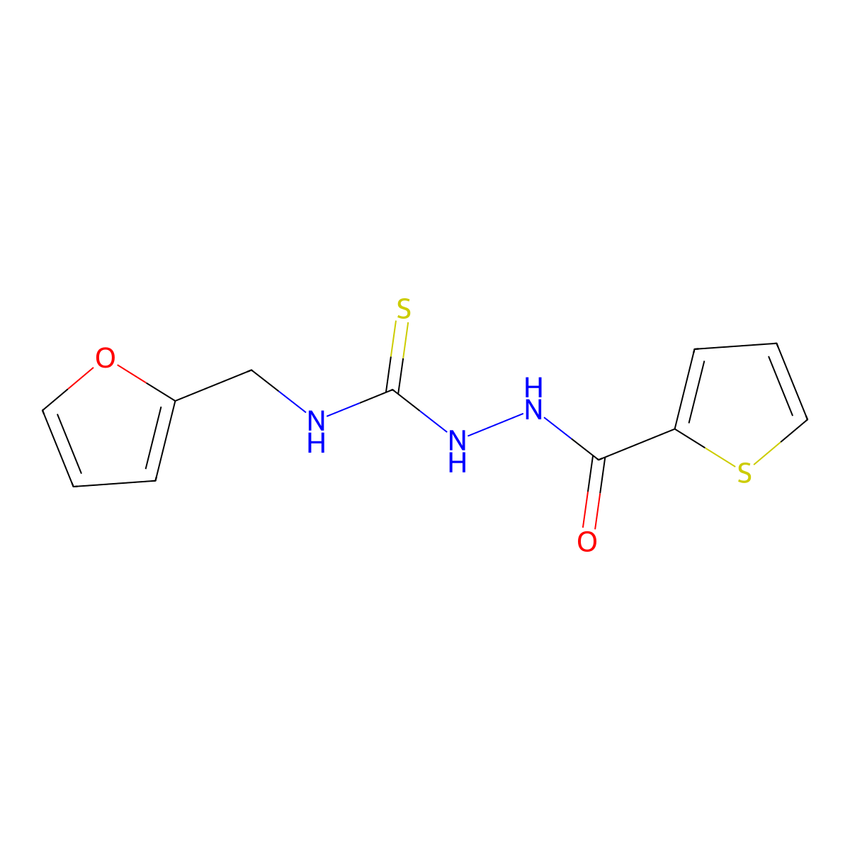 N-(2-furylmethyl)-2-(2-thienylcarbonyl)hydrazinecarbothioamide molecular structure, CAS 5840-79-9