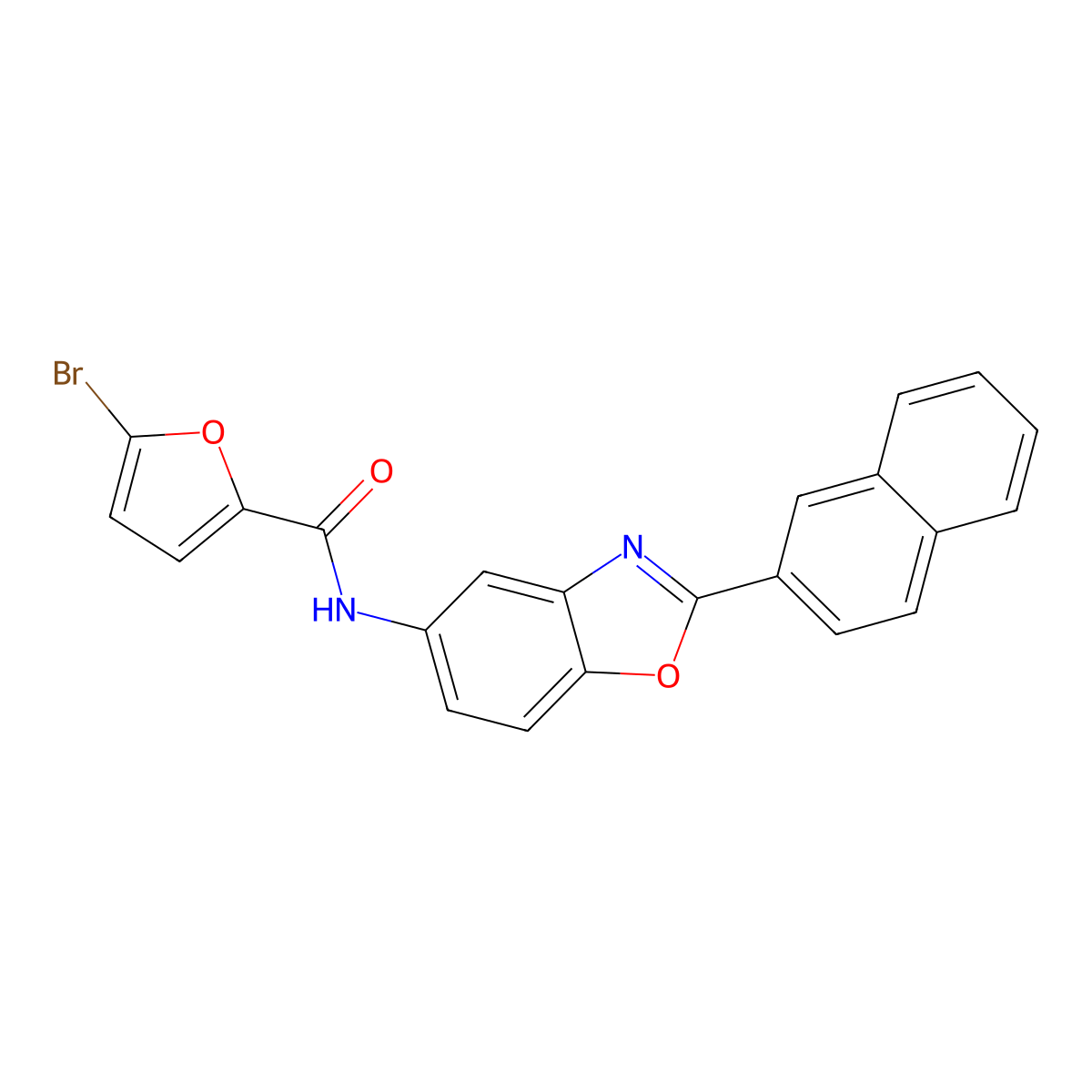 5-Bromo-N-[2-(naphthalen-2-yl)-1,3-benzoxazol-5-yl]furan-2-carboxamide molecular structure, CAS 5840-84-6