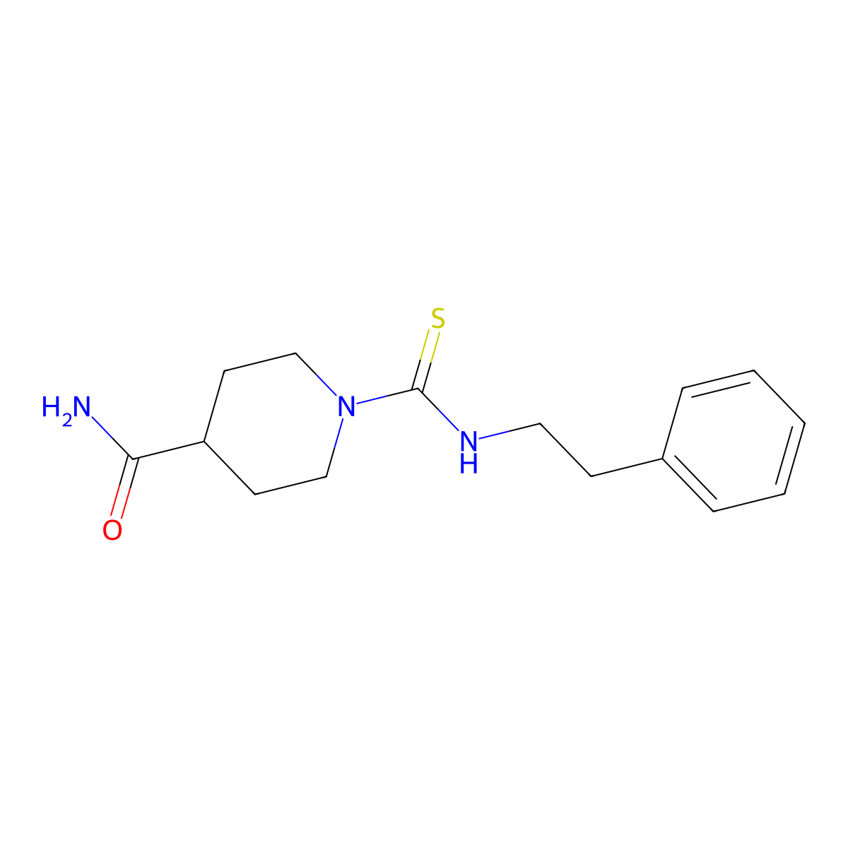 1-[(2-Phenylethyl)carbamothioyl]piperidine-4-carboxamide molecular structure, CAS 5840-97-1