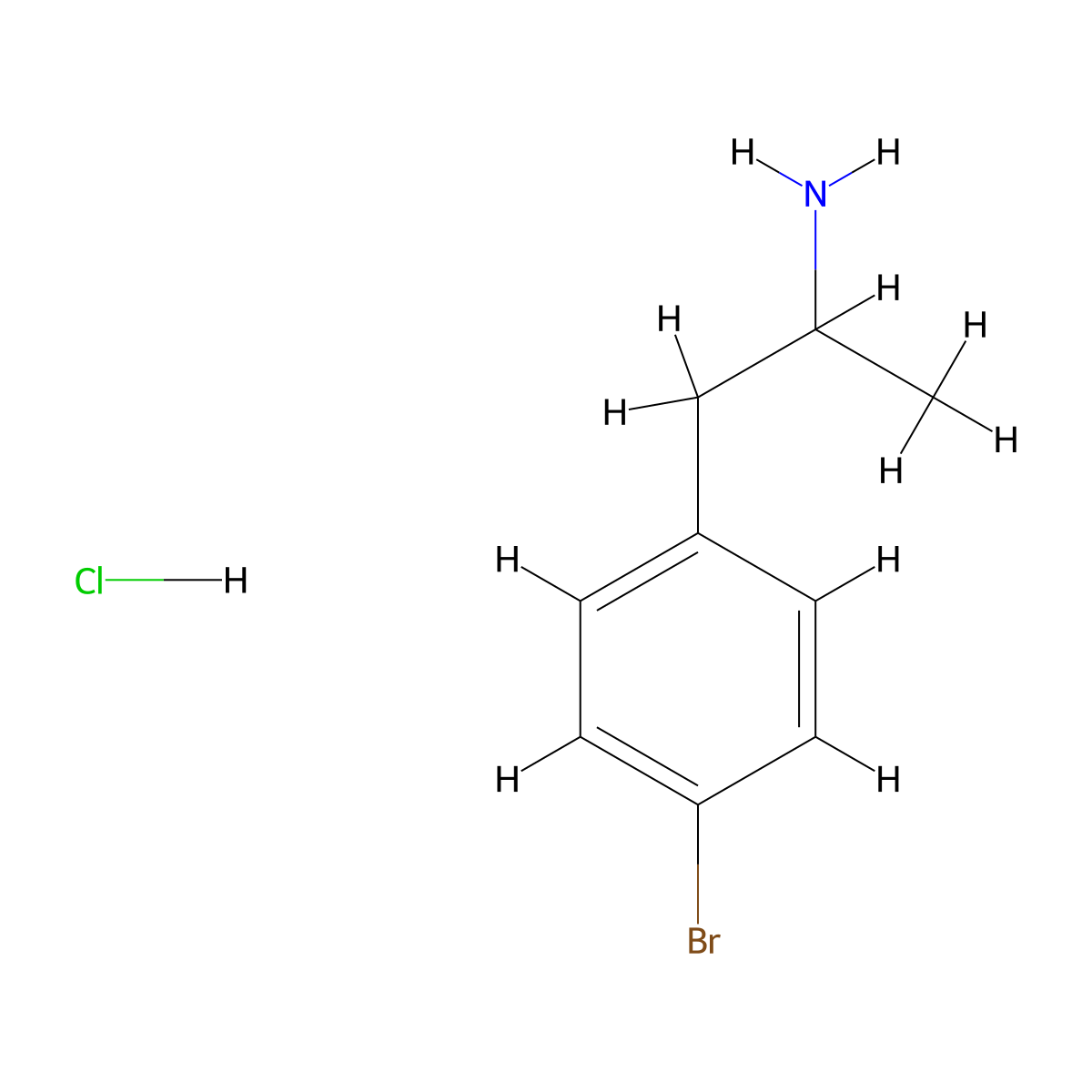 4-Bromo-a-methyl-benzeneethanamine hydrochloride (1:1) molecular structure, CAS 58400-88-7