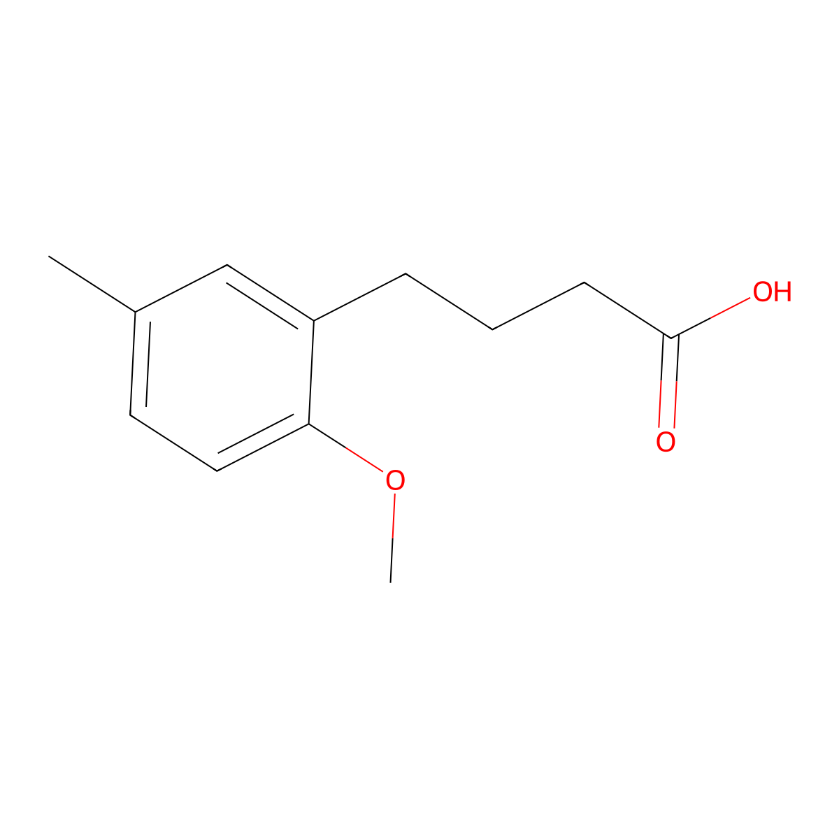 4-(2-Methoxy-5-methylphenyl)butanoic acid molecular structure, CAS 58404-64-1