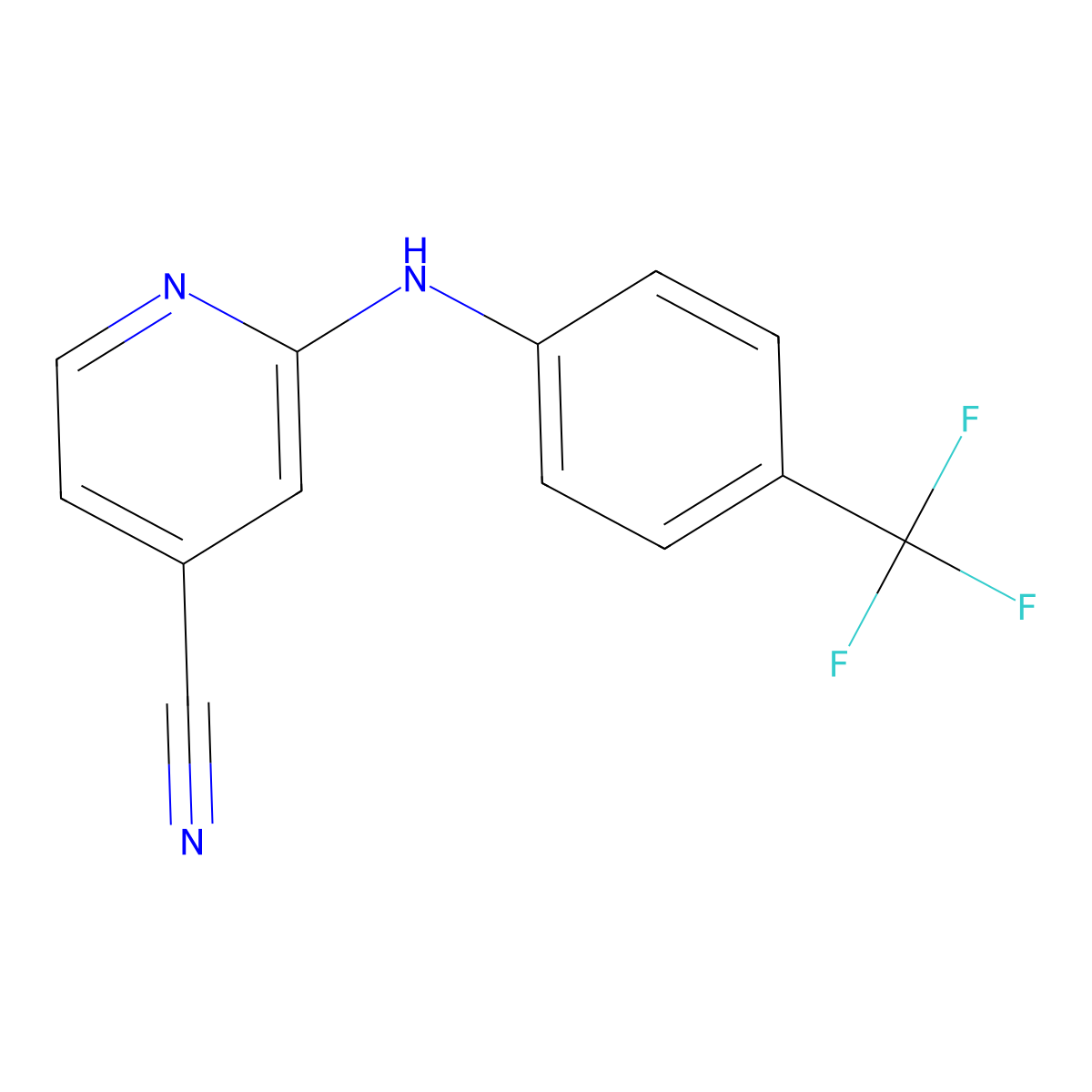 2-((4-(Trifluoromethyl)phenyl)amino)isonicotinonitrile molecular structure, CAS 58408-95-0