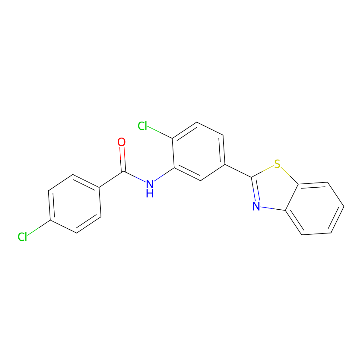 N-[5-(1,3-benzothiazol-2-yl)-2-chlorophenyl]-4-chlorobenzamide molecular structure, CAS 5841-57-6