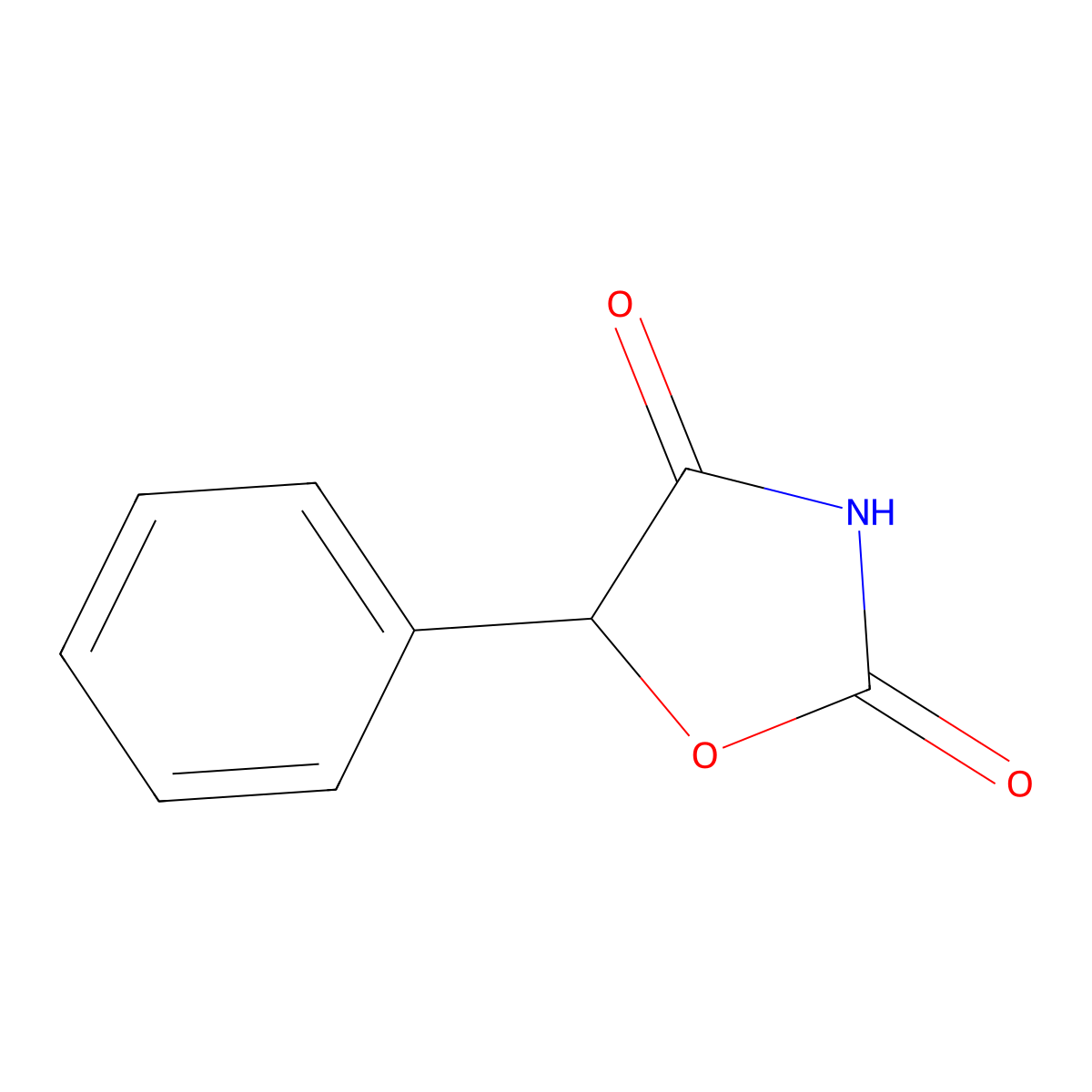 5-Phenyloxazolidinedione molecular structure, CAS 5841-63-4