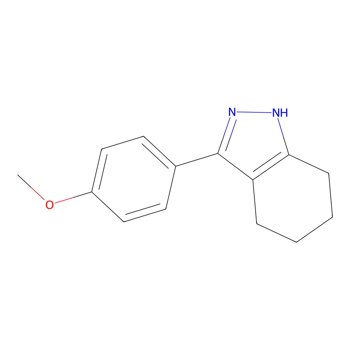 4,5,6,7-tetrahydro-3-(4-methoxyphenyl)-1H-indazole molecular structure, CAS 58413-04-0
