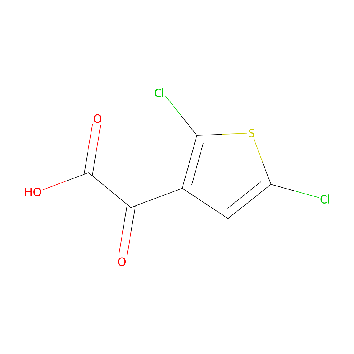 2-(2,5-Dichlorothiophen-3-yl)-2-oxoacetic acid molecular structure, CAS 58414-55-4