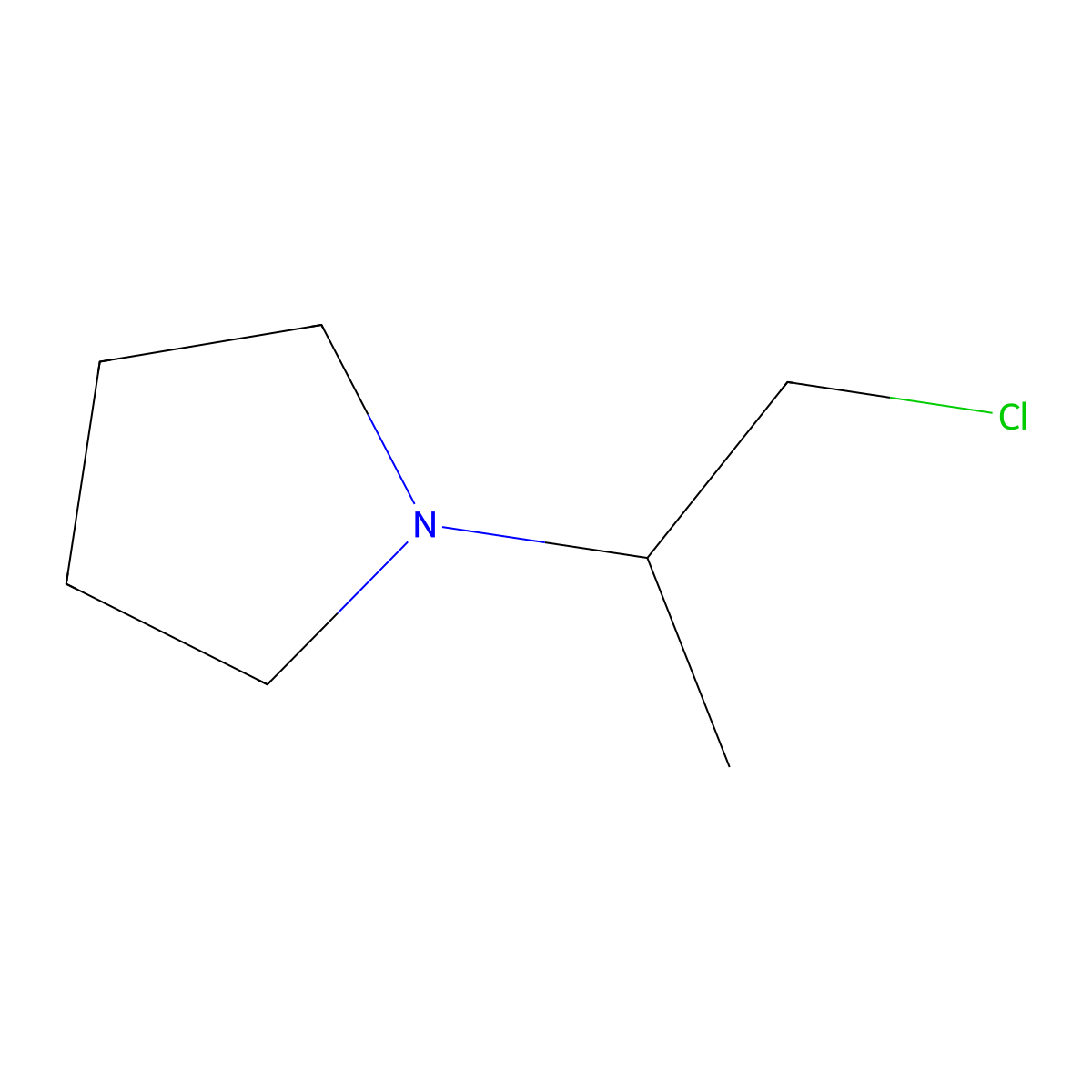 1-(1-Chloropropan-2-yl)pyrrolidine molecular structure, CAS 58414-76-9