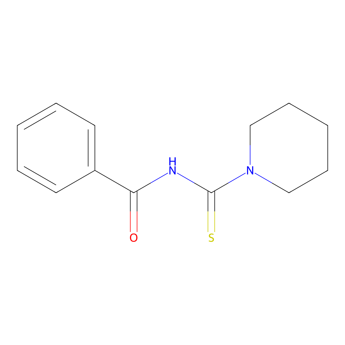 Benzamide, N-(1-piperidinylthioxomethyl)- molecular structure, CAS 58415-38-6