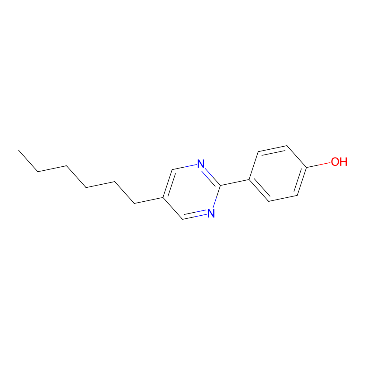 4-(5-Hexyl-2-pyrimidinyl)phenol molecular structure, CAS 58415-61-5