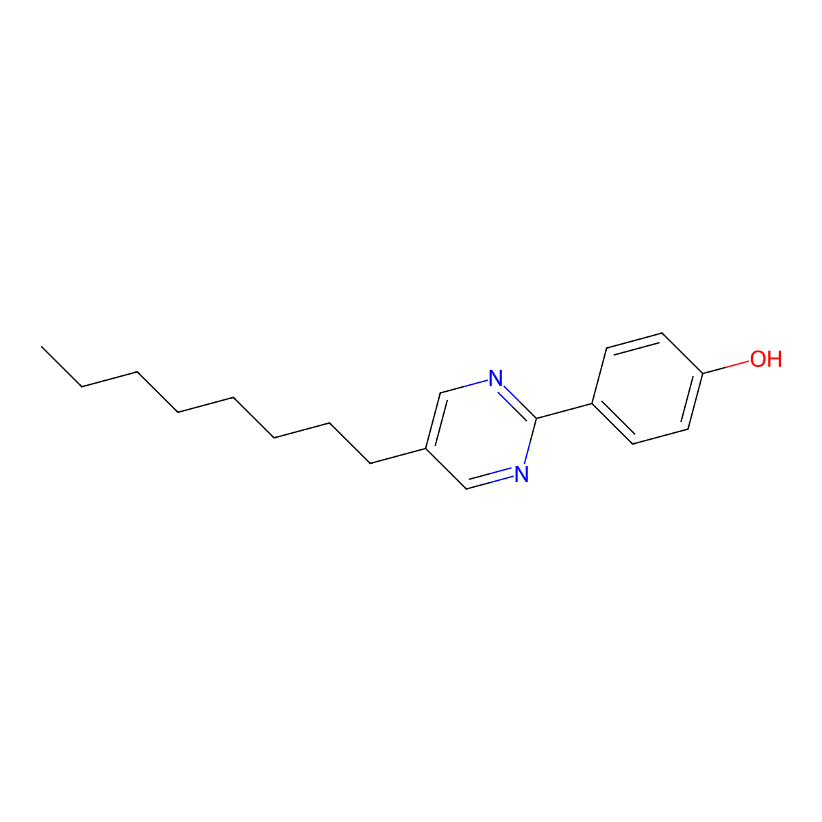 2-(4-Hydroxyphenyl)-5-octylpyrimidine molecular structure, CAS 58415-63-7