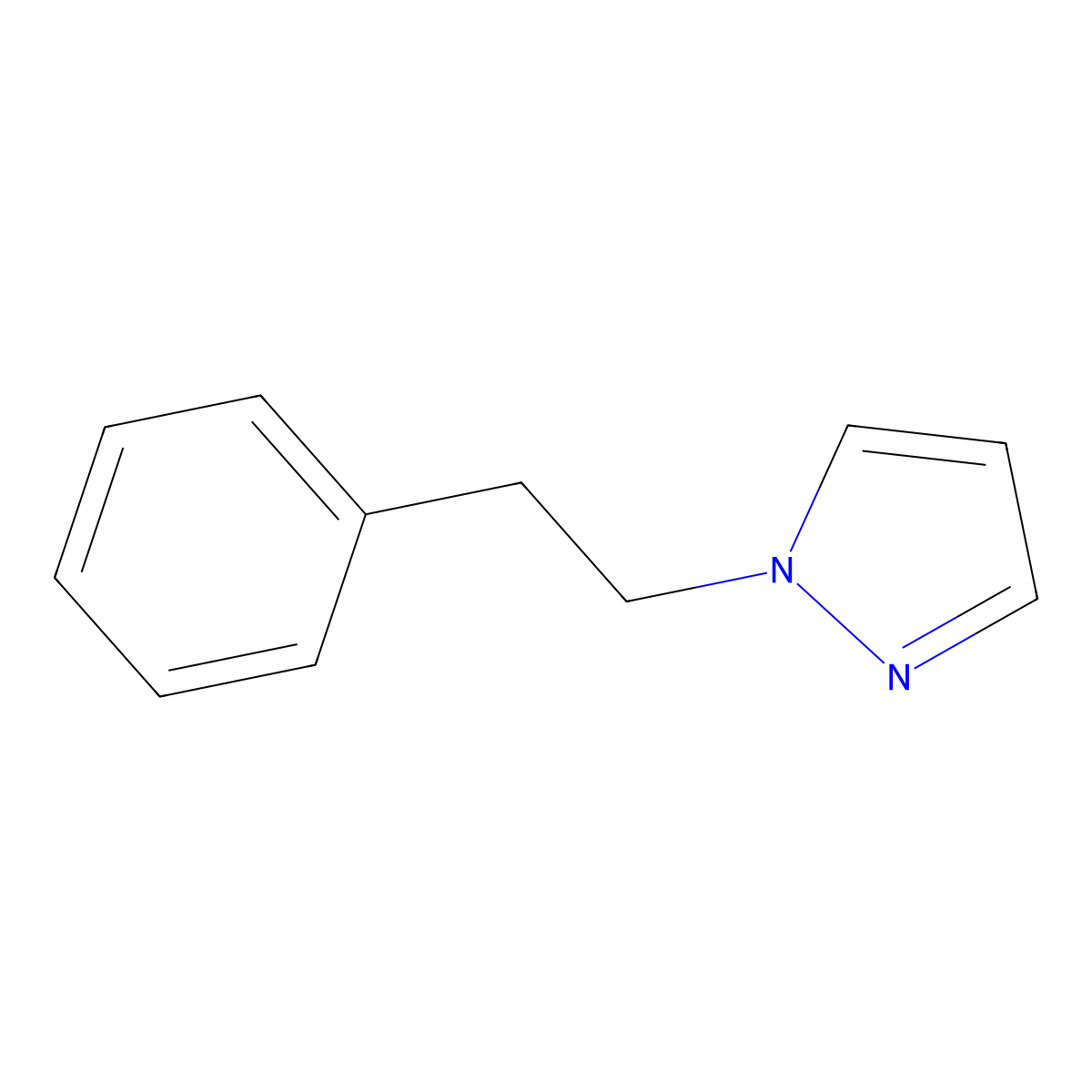 1-(2-phenylethyl)-1H-pyrazole molecular structure, CAS 58416-69-6