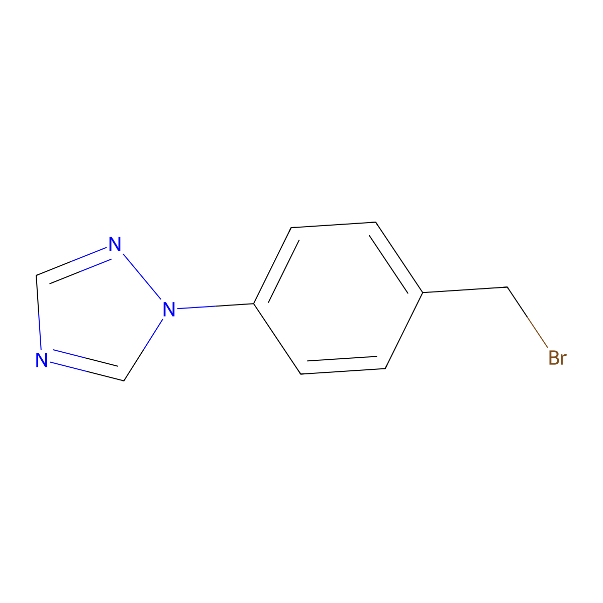 1-(4-(bromomethyl)phenyl)-1H-1,2,4-triazole molecular structure, CAS 58419-69-5