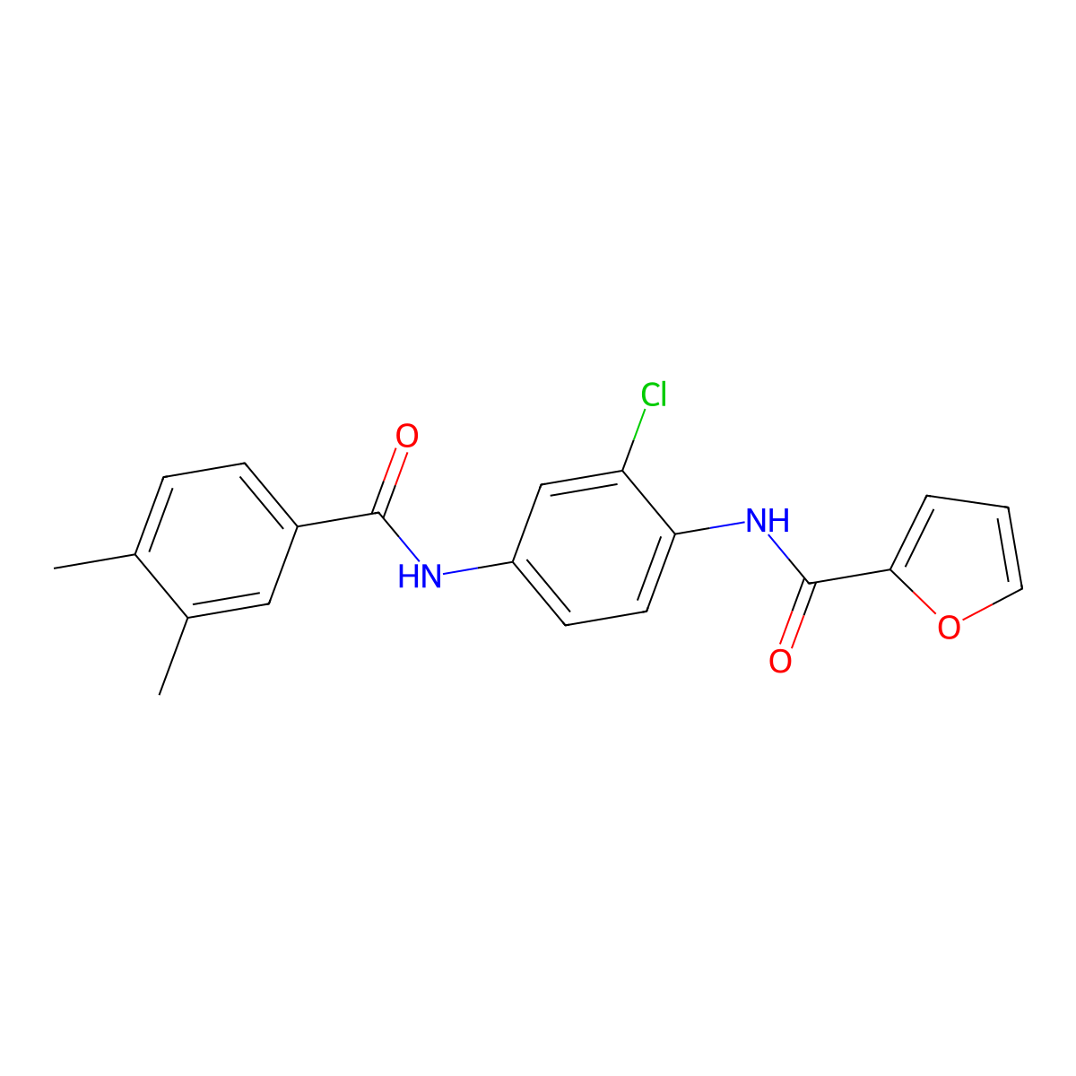 N-[2-Chloro-4-(3,4-dimethylbenzamido)phenyl]furan-2-carboxamide molecular structure, CAS 5842-45-5