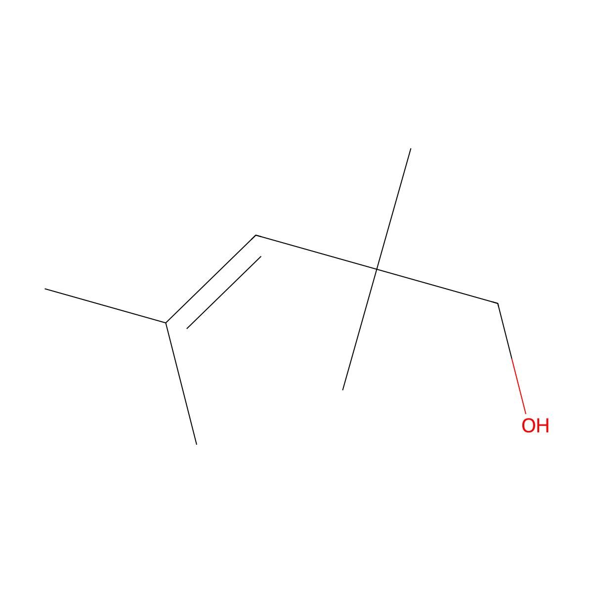 2,2,4-Trimethyl-3-penten-1-ol molecular structure, CAS 5842-53-5