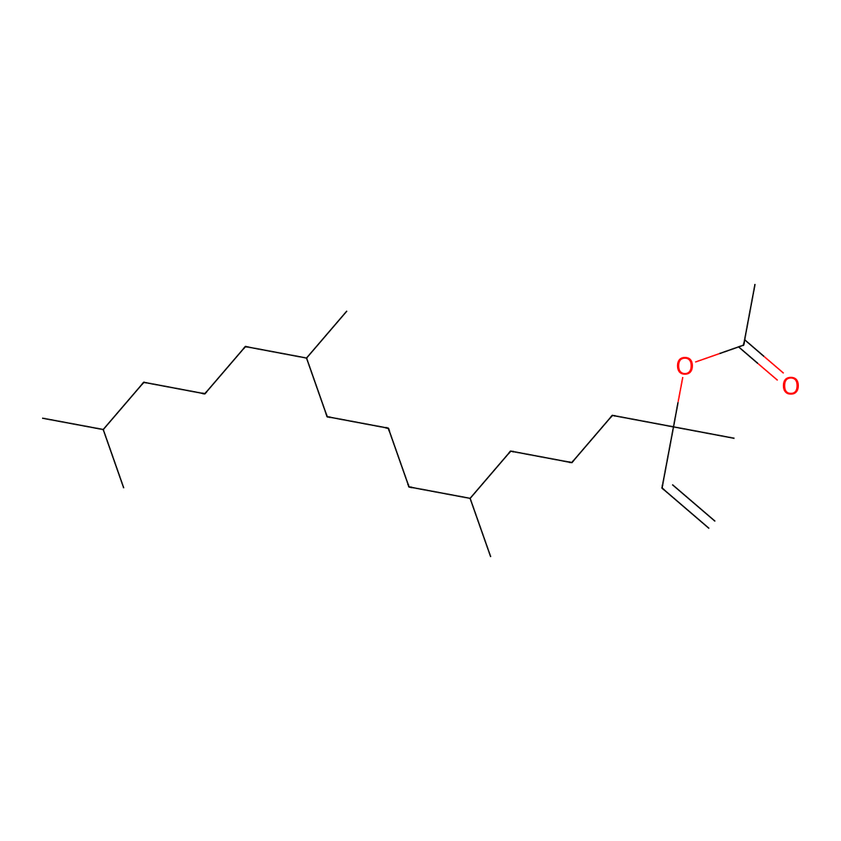 1,5,9,13-Tetramethyl-1-vinyltetradecyl acetate molecular structure, CAS 58425-36-8