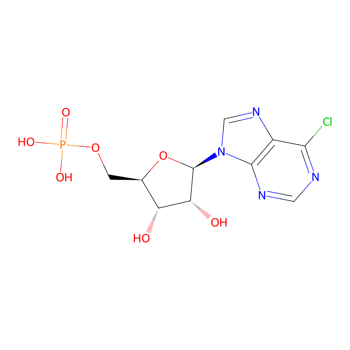 6-Chloropurine 9-beta-D-ribofuranosyl 5'-monophosphate molecular structure, CAS 5843-59-4