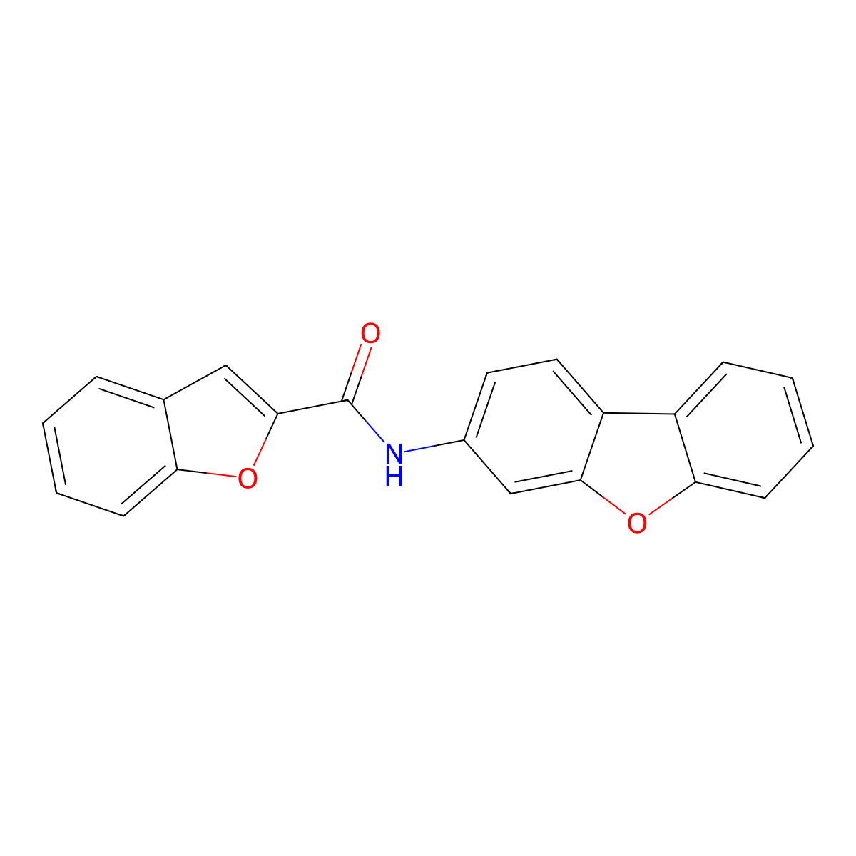 N-dibenzofuran-3-yl-1-benzofuran-2-carboxamide molecular structure, CAS 5843-89-0