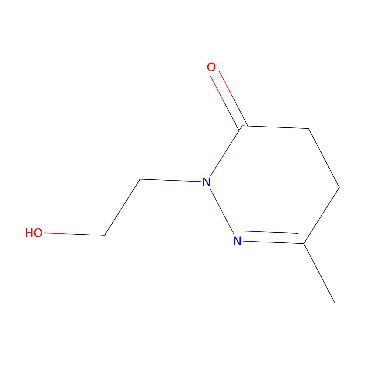 2-(2-Hydroxyethyl)-6-methyl-4,5-dihydropyridazin-3(2H)-one molecular structure, CAS 5843-91-4