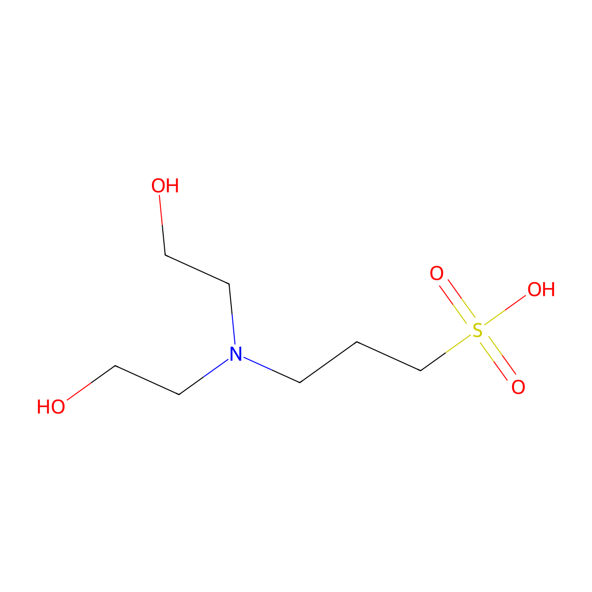 3-[Bis(2-hydroxyethyl)amino]propanesulphonic acid molecular structure, CAS 58431-91-7