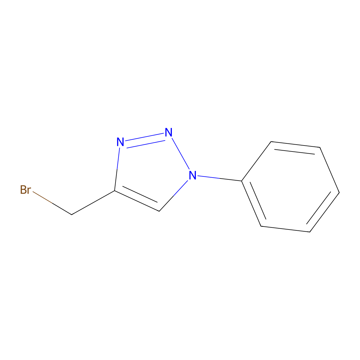 4-(bromomethyl)-1-phenyl-1H-1,2,3-triazole molecular structure, CAS 58432-26-1