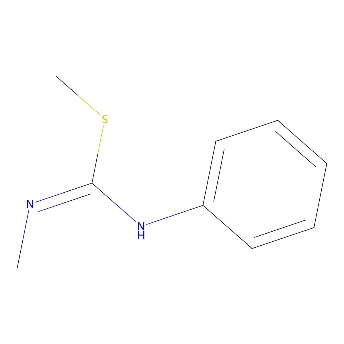 methyl N'-methyl-N-phenylcarbamimidothioate molecular structure, CAS 58432-39-6