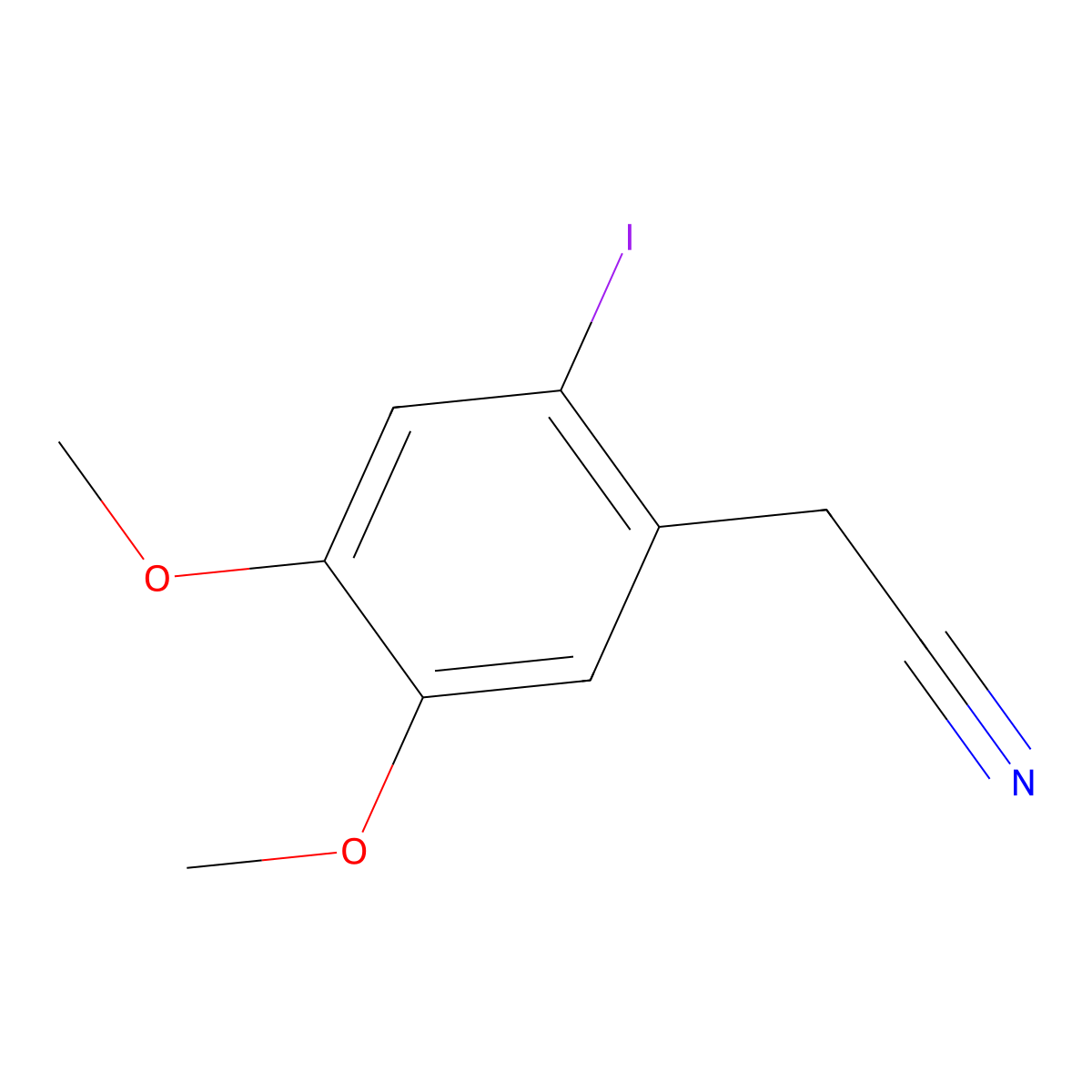 2-Iodo-4,5-dimethoxyphenylacetonitrile molecular structure, CAS 58432-84-1