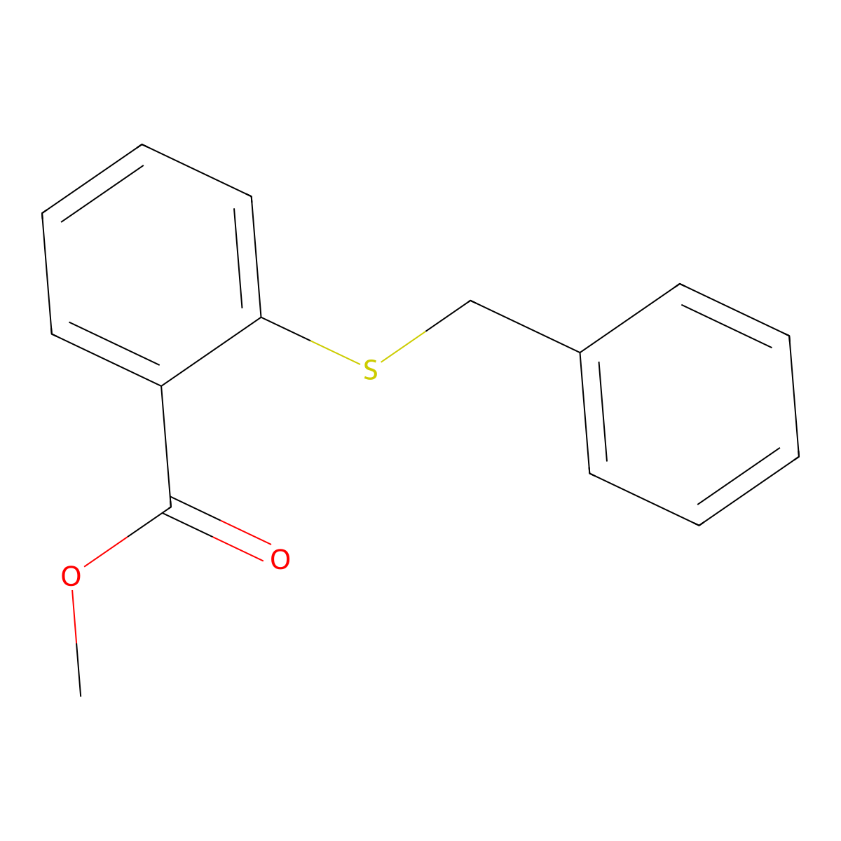 Benzoic acid, 2-[(phenylmethyl)thio]-, methyl ester molecular structure, CAS 58435-43-1