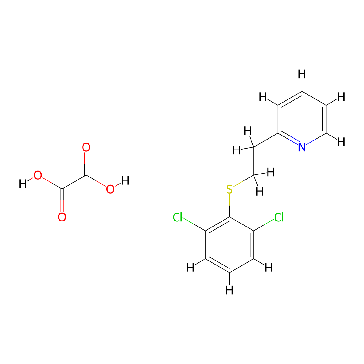 2-[2-(2,6-Dichlorophenyl)sulfanylethyl]pyridine molecular structure, CAS 5844-06-4