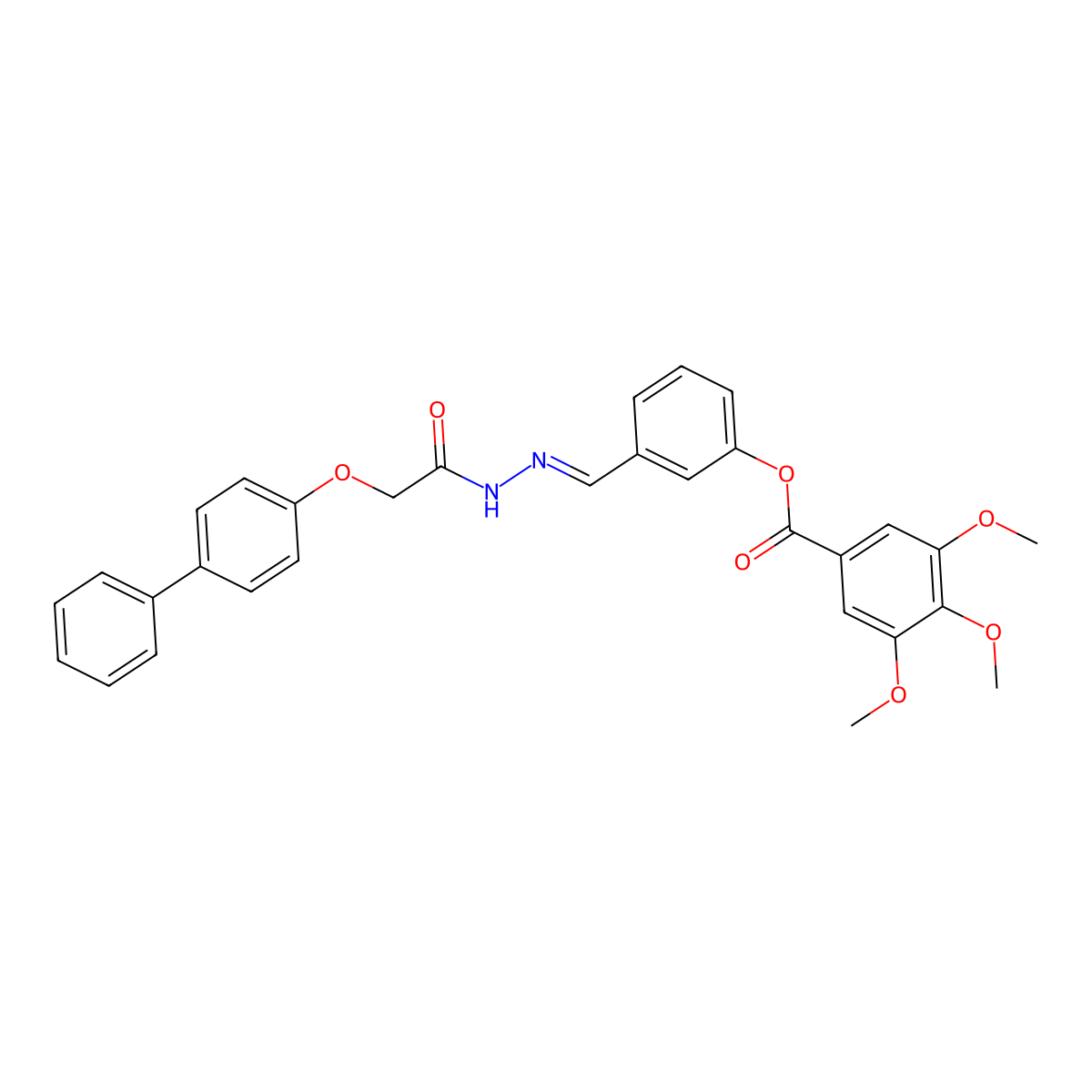[3-[[[2-(4-Phenylphenoxy)acetyl]hydrazinylidene]methyl]phenyl] 3,4,5-trimethoxybenzoate molecular structure, CAS 5844-16-6