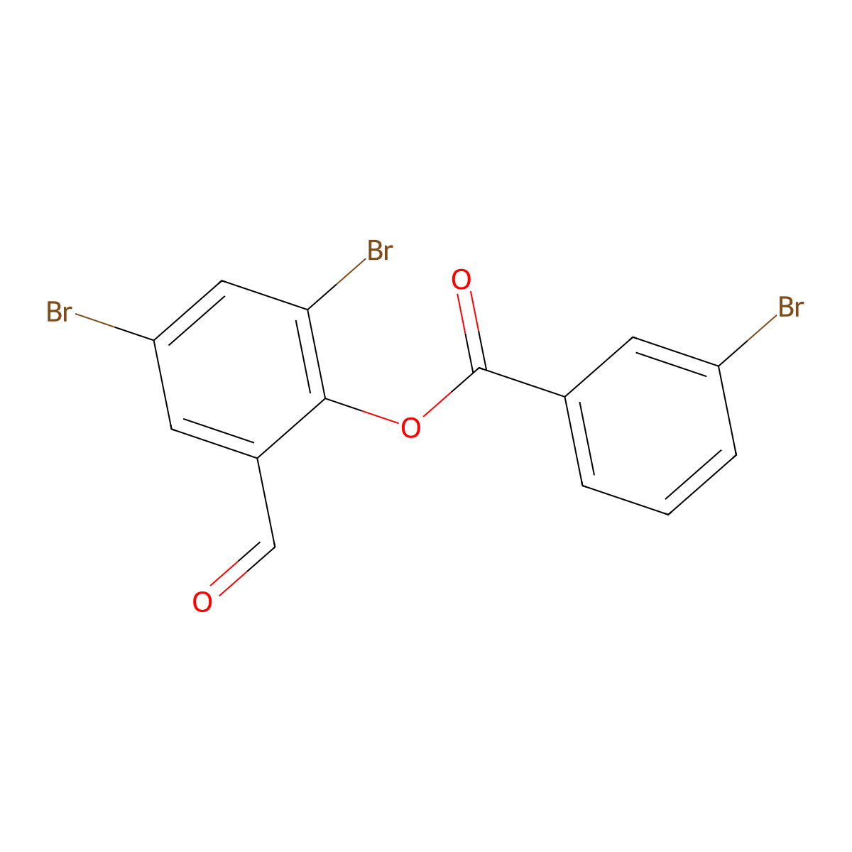 2,4-Dibromo-6-formylphenyl 3-bromobenzoate molecular structure, CAS 5844-77-9