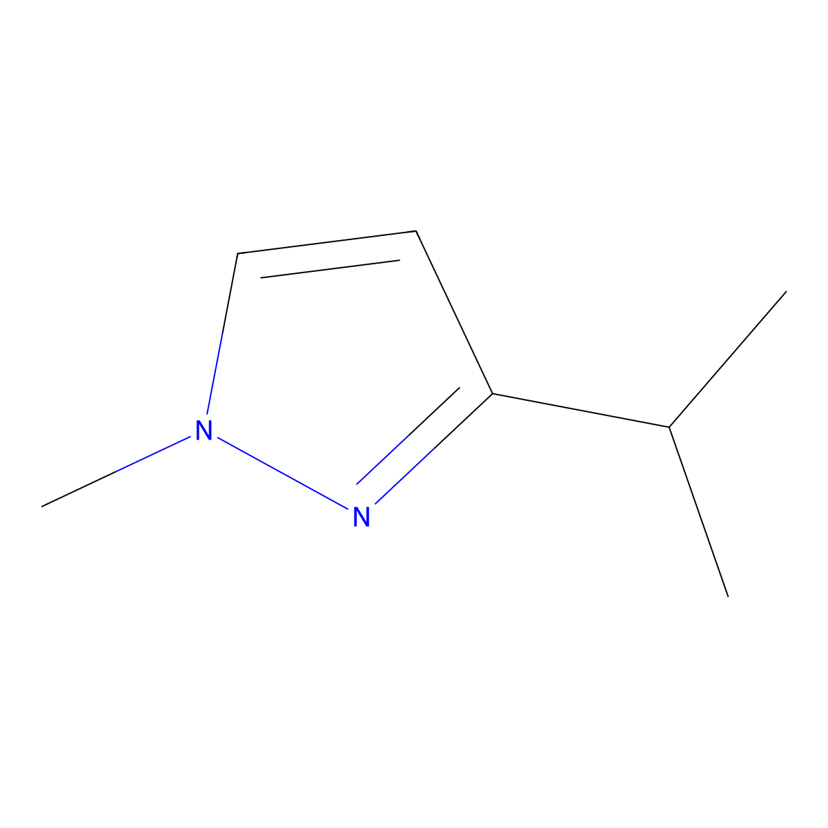 1-methyl-3-(propan-2-yl)-1H-pyrazole molecular structure, CAS 58442-50-5