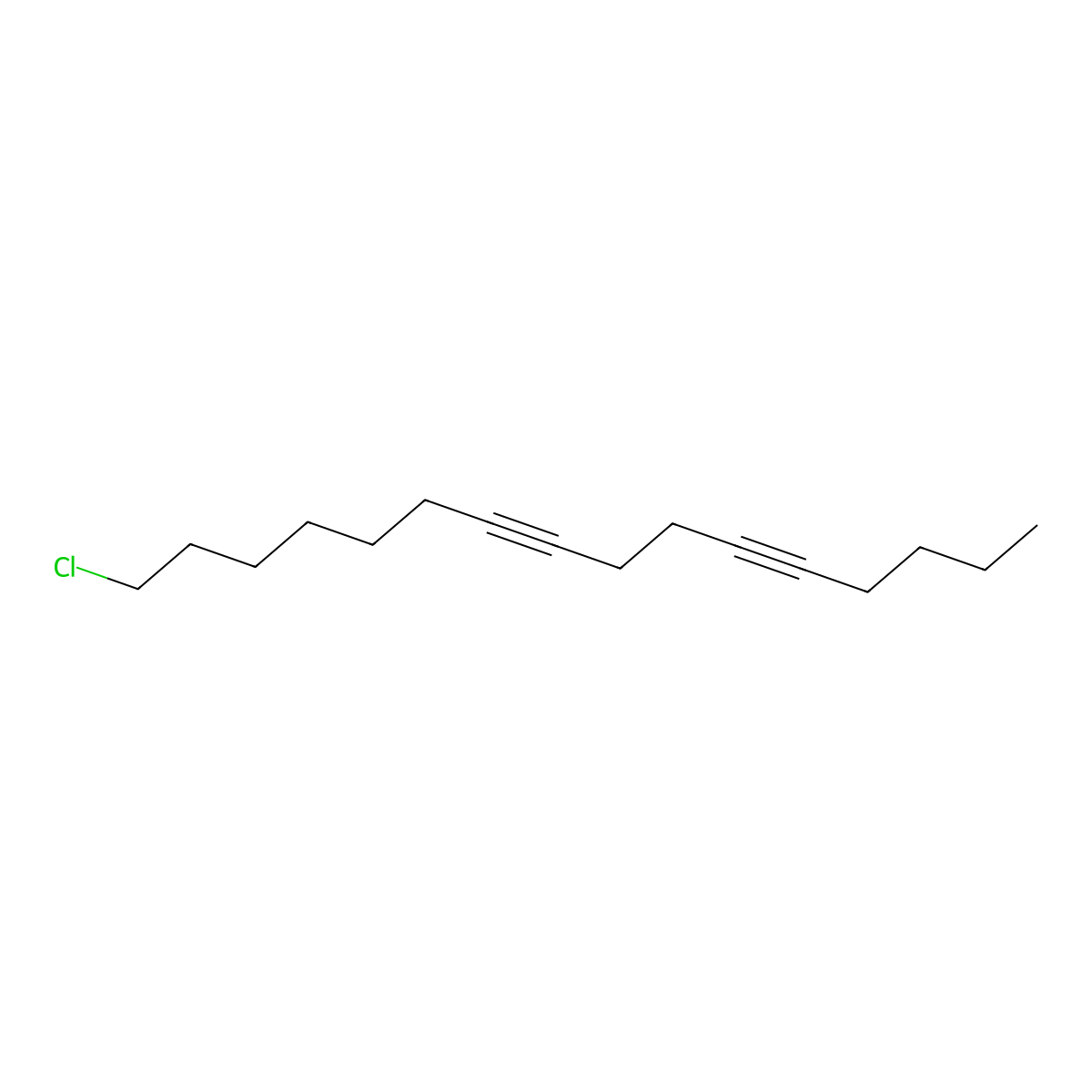 5,9-Hexadecadiyne, 16-chloro- molecular structure, CAS 58444-07-8