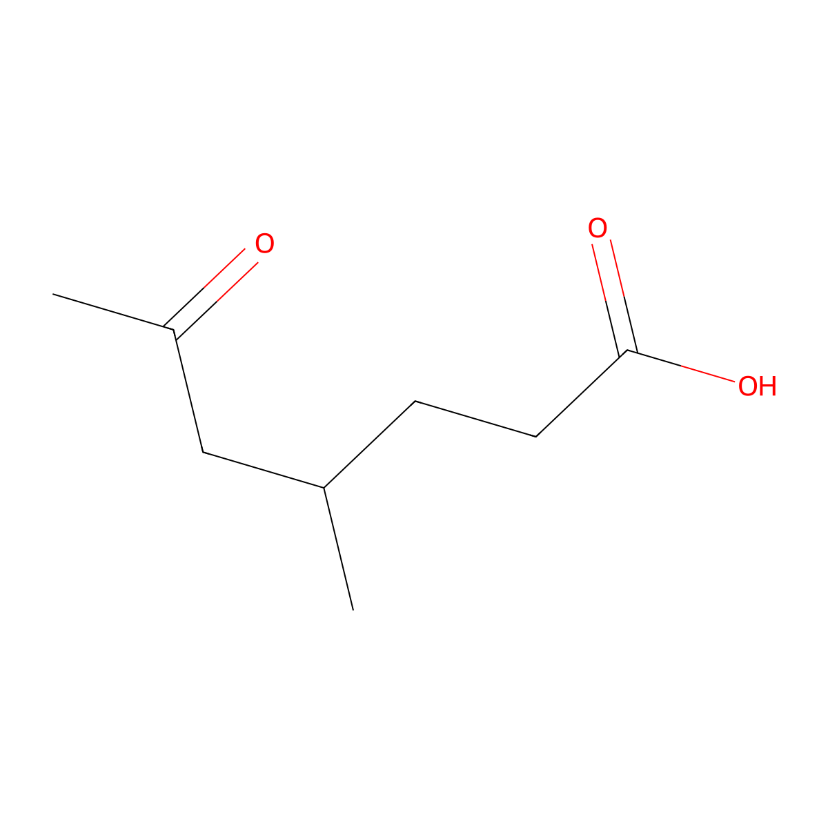 4-Methyl-6-oxoheptanoic acid molecular structure, CAS 58447-40-8