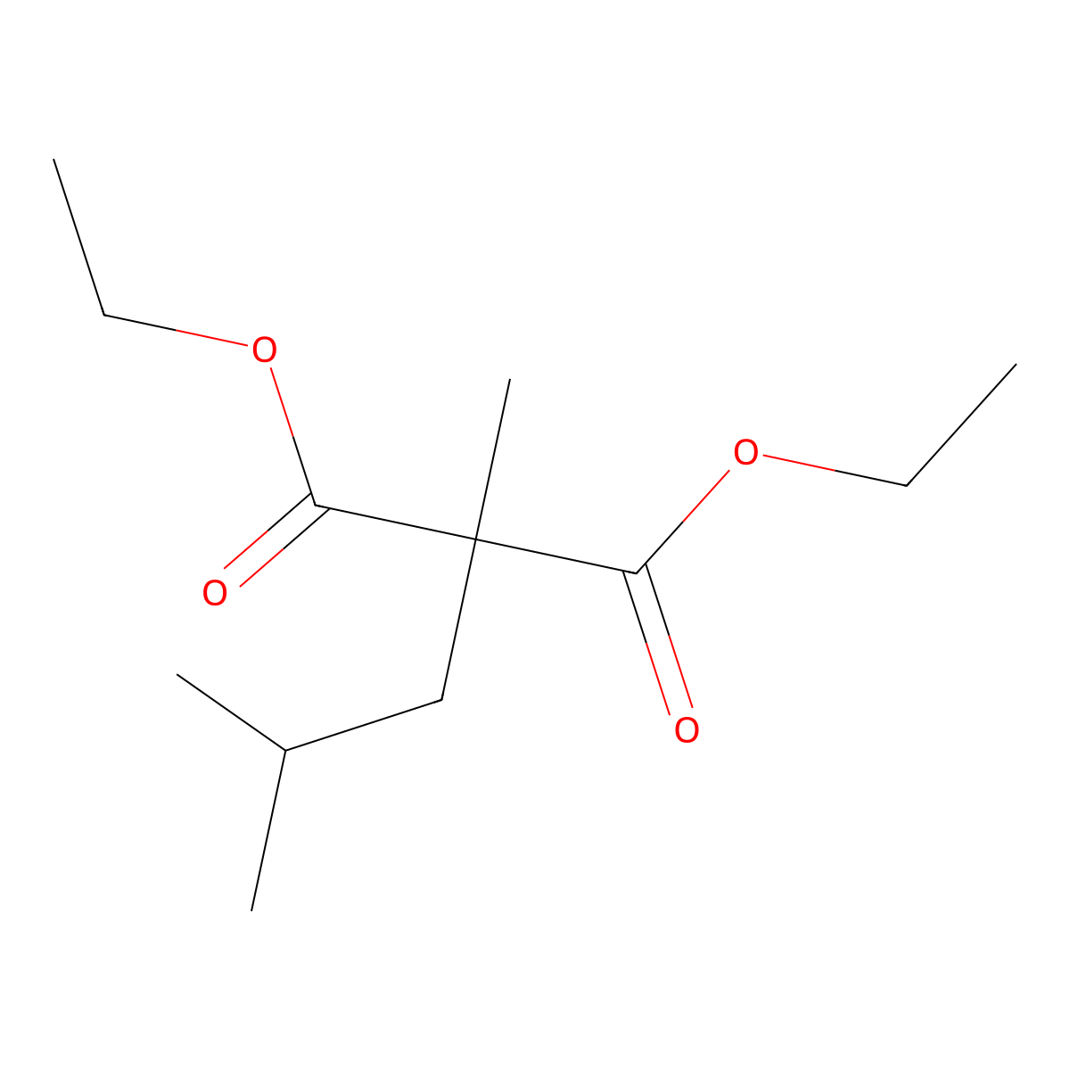 Diethyl methyl(2-methylpropyl)propanedioate molecular structure, CAS 58447-70-4