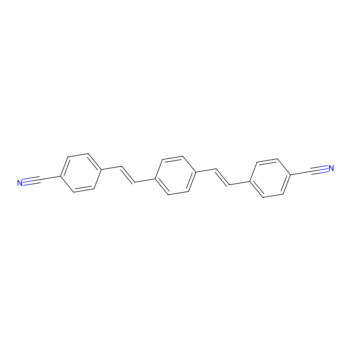 4,4'-(p-Phenylenediethene-2,1-diyl)bisbenzonitrile molecular structure, CAS 58449-88-0