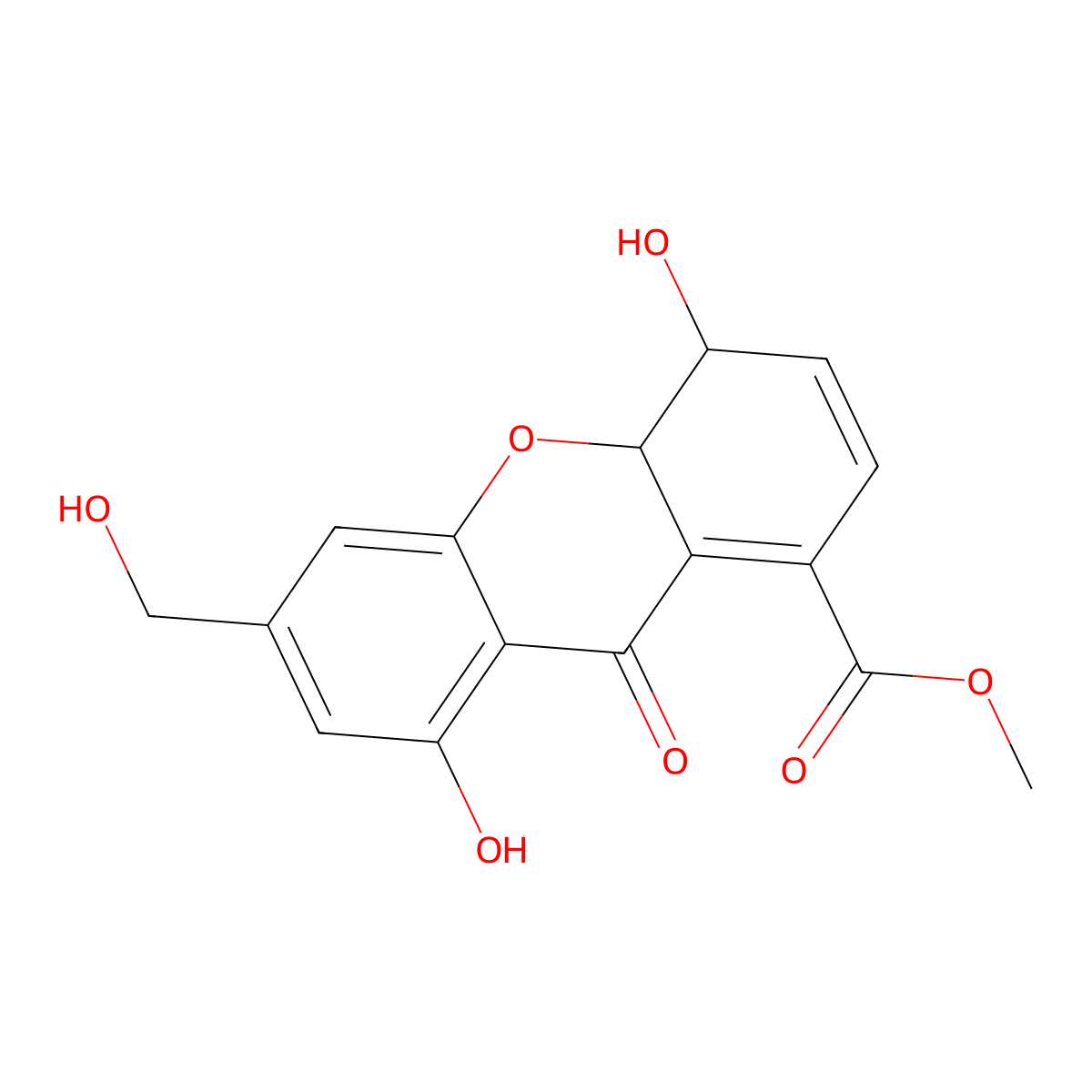 Sydowinol molecular structure, CAS 58449-99-3