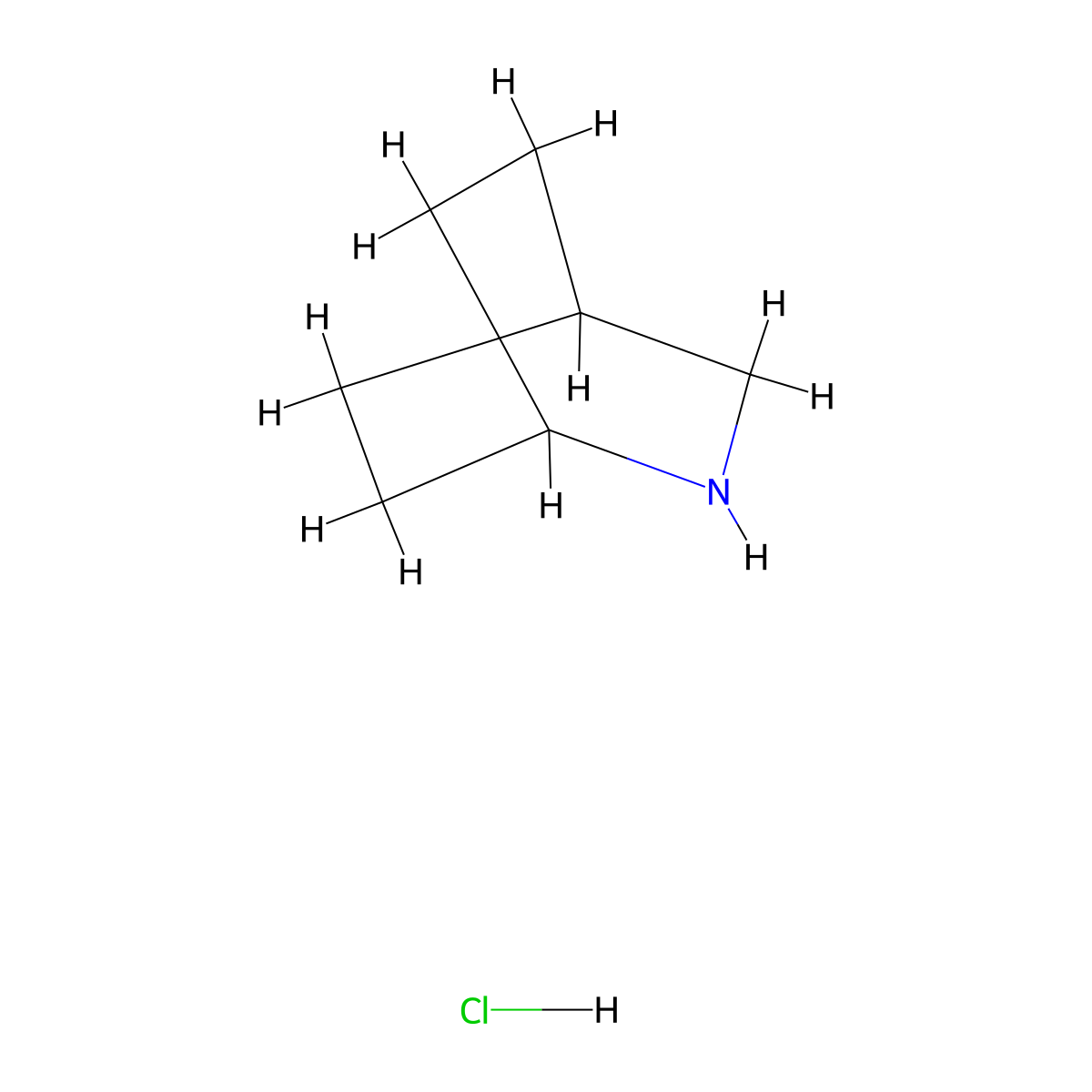 2-Azabicyclo[2.2.2]octane hydrochloride molecular structure, CAS 5845-15-8